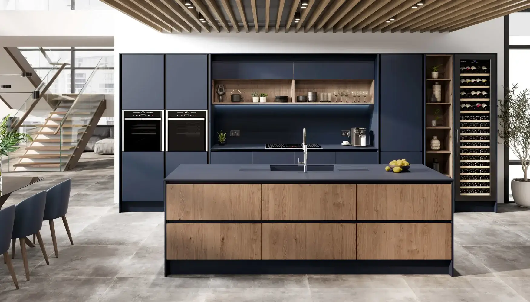 Cocina integral moderna fenix blu fes casa iktan